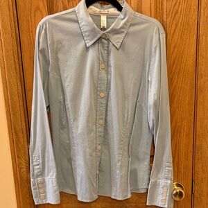 Old Navy Light Blue Women's Button-Down Shirt Vintage